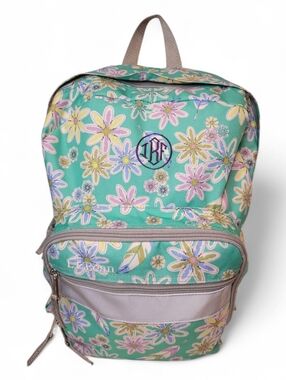 L.L.Bean Floral Mint Green Backpack